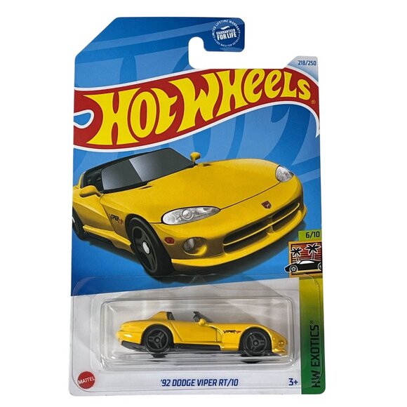 Hot Wheels ’92 Dodge Viper RT/10 – HW Exotics 6/10 Yellow Diecast Car NOC 1:64 - Picture 1 of 6